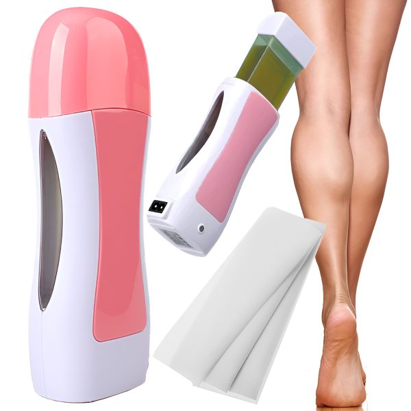 3 In 1 Depilatory Wax Heater Machine With Roll On Wax Refill And Waxing Strips